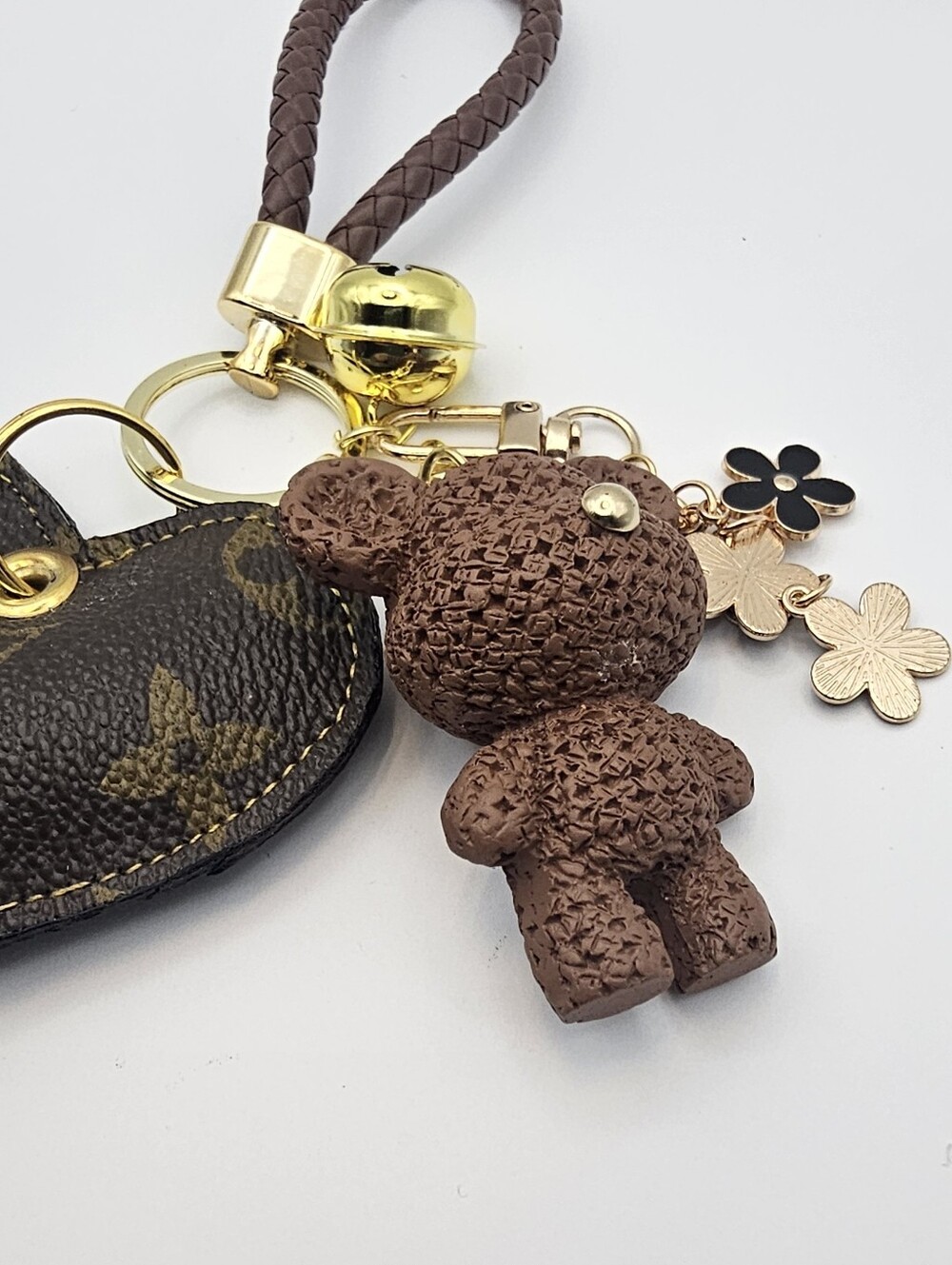 Upcycled Leather Purse Key Chain Charm - Picture 9 of 9